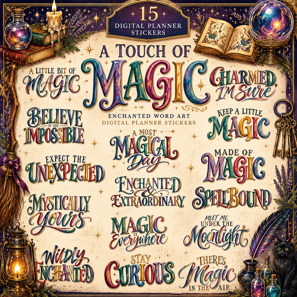 A Touch of Magic Digital Scrapbook Titles & Word Art