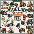 Sideline Season Digital Scrapbook Elements | Sports Clipart | 25 PNG Elements