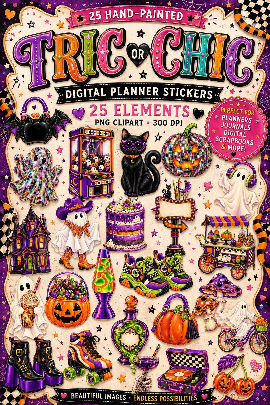 Trick or Chic Digital Scrapbook Elements