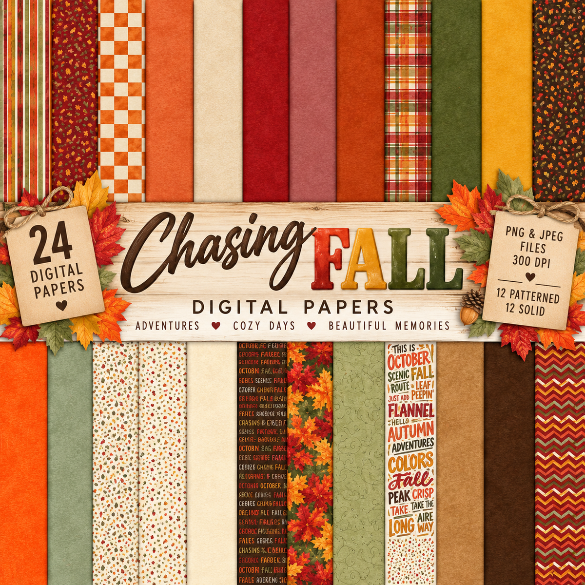 Chasing Fall Full Scrapbook Kit | Autumn Digital Scrapbooking