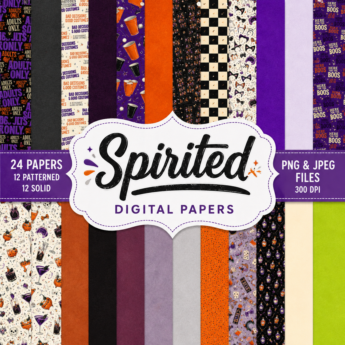Spirited Digital Scrapbook Papers