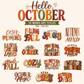 Hello October Digital Scrapbook Titles & Word Art