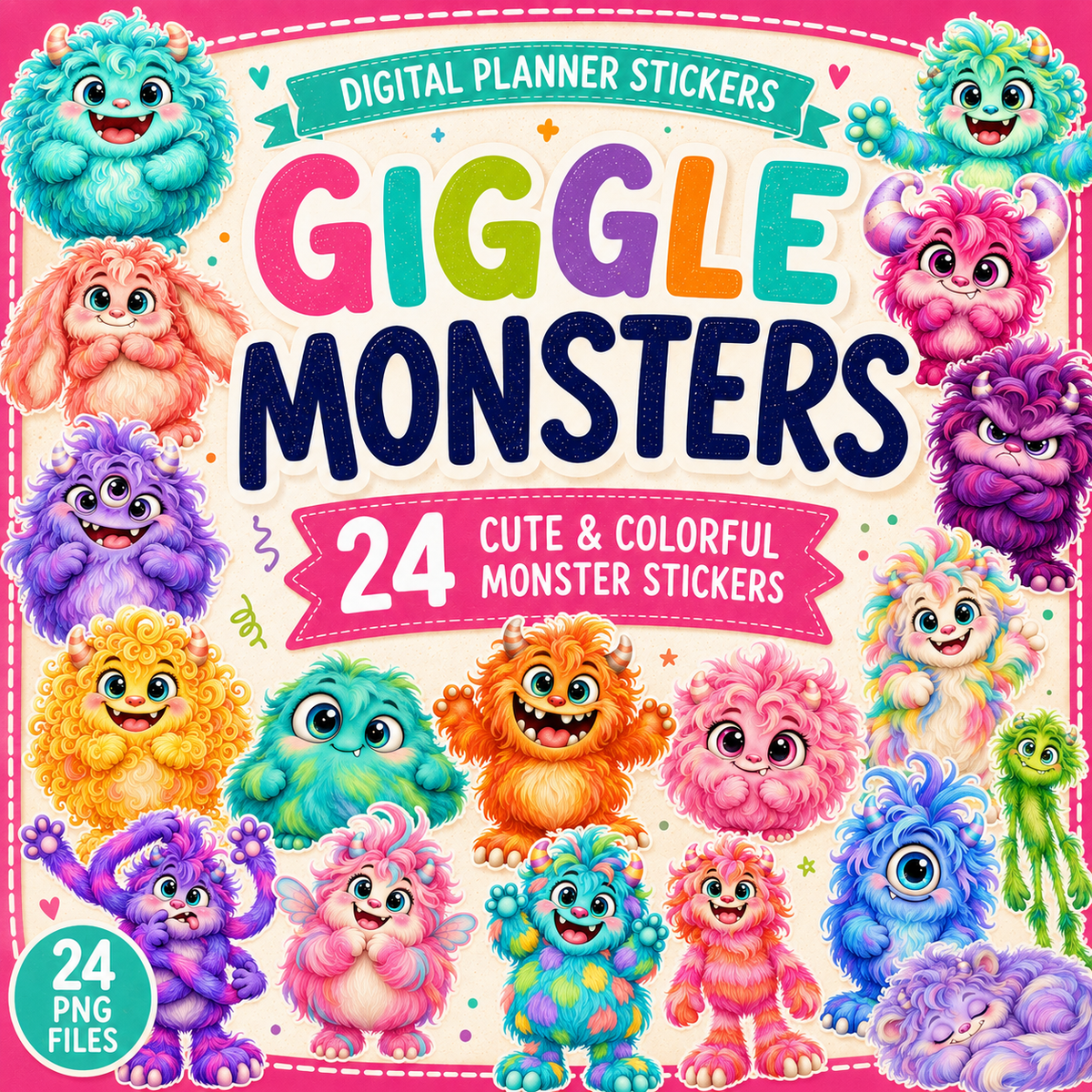 Giggle Monsters Digital Scrapbook Elements