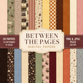 Between the Pages Digital Scrapbook Papers | Book Lover Papers | 24 Digital Papers