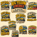 Big Yellow Energy School Bus Titles & Word Art