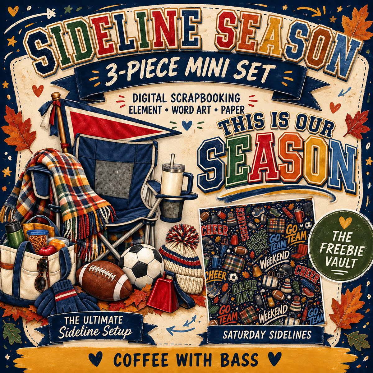 Sideline Season Mini Set | Sports Digital Scrapbooking