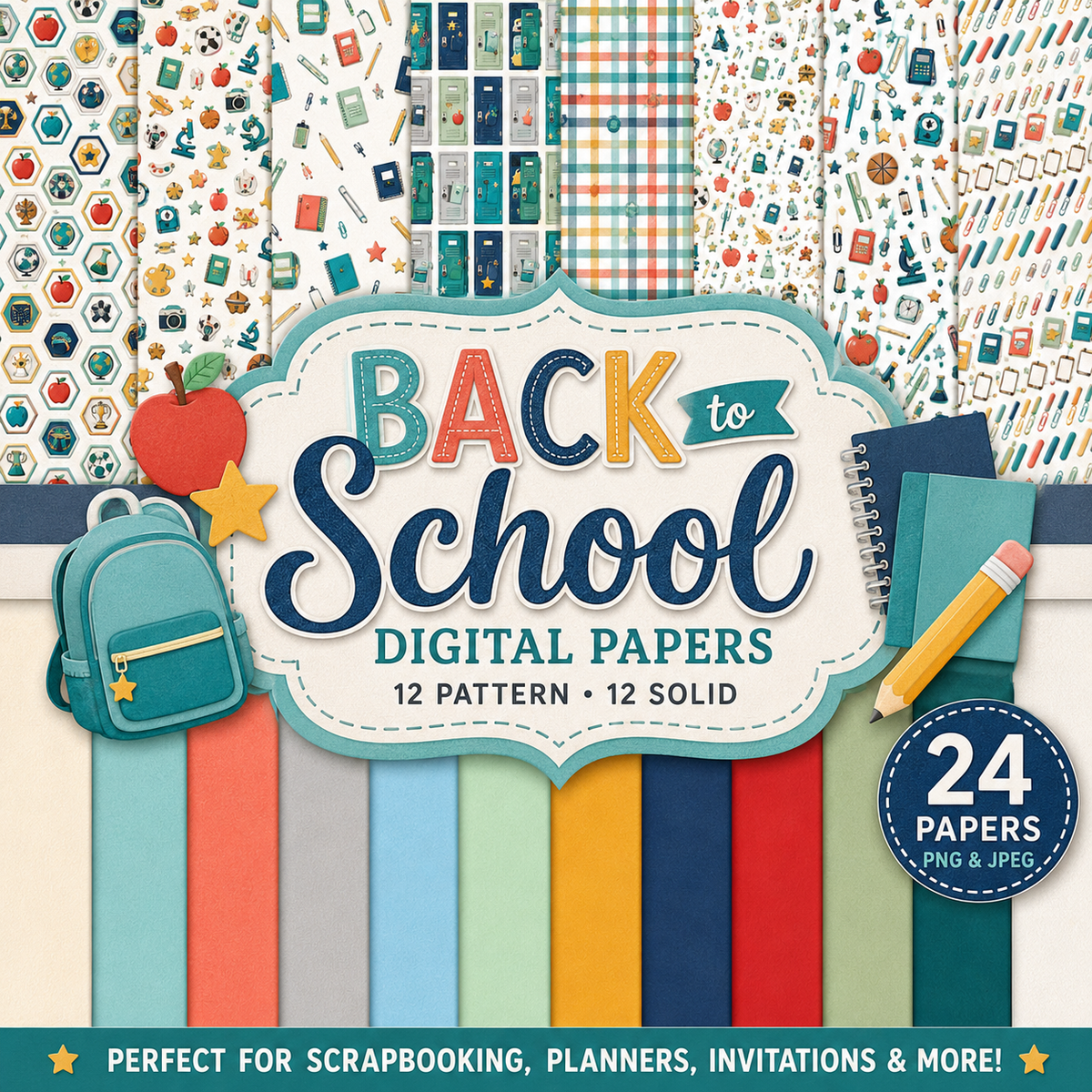 Back to School Full Kit | Digital Scrapbook Collection