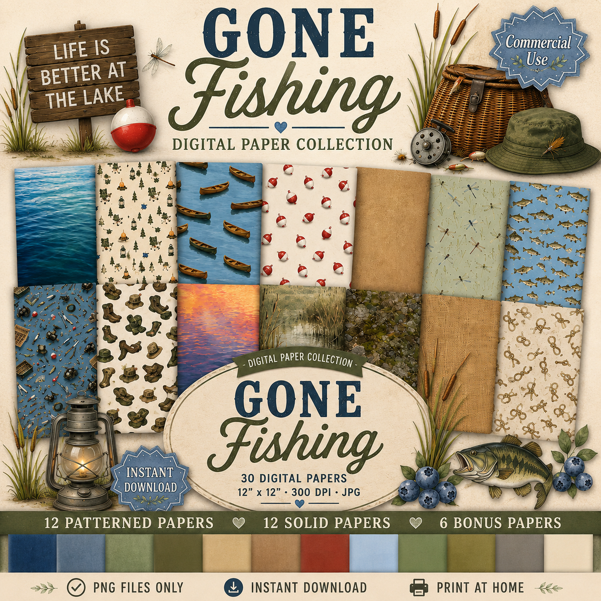Gone Fishing Digital Scrapbook Kit