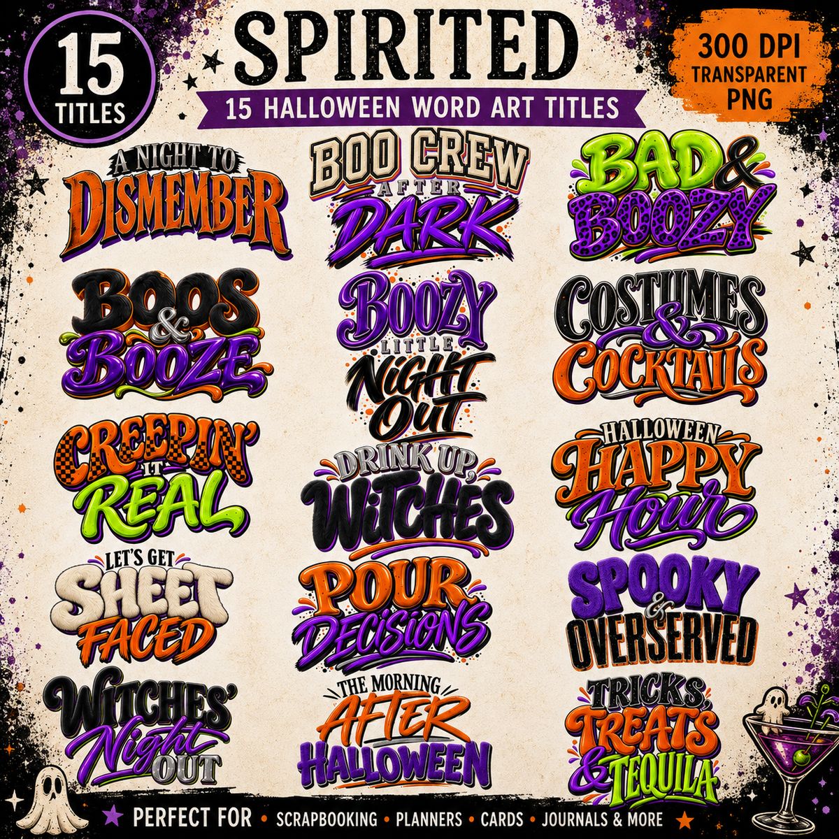 Spirited Digital Scrapbook Titles & Word Art