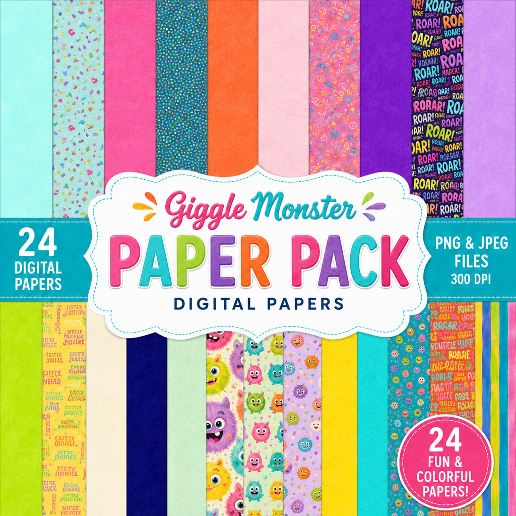 Giggle Monsters Digital Scrapbook Kit