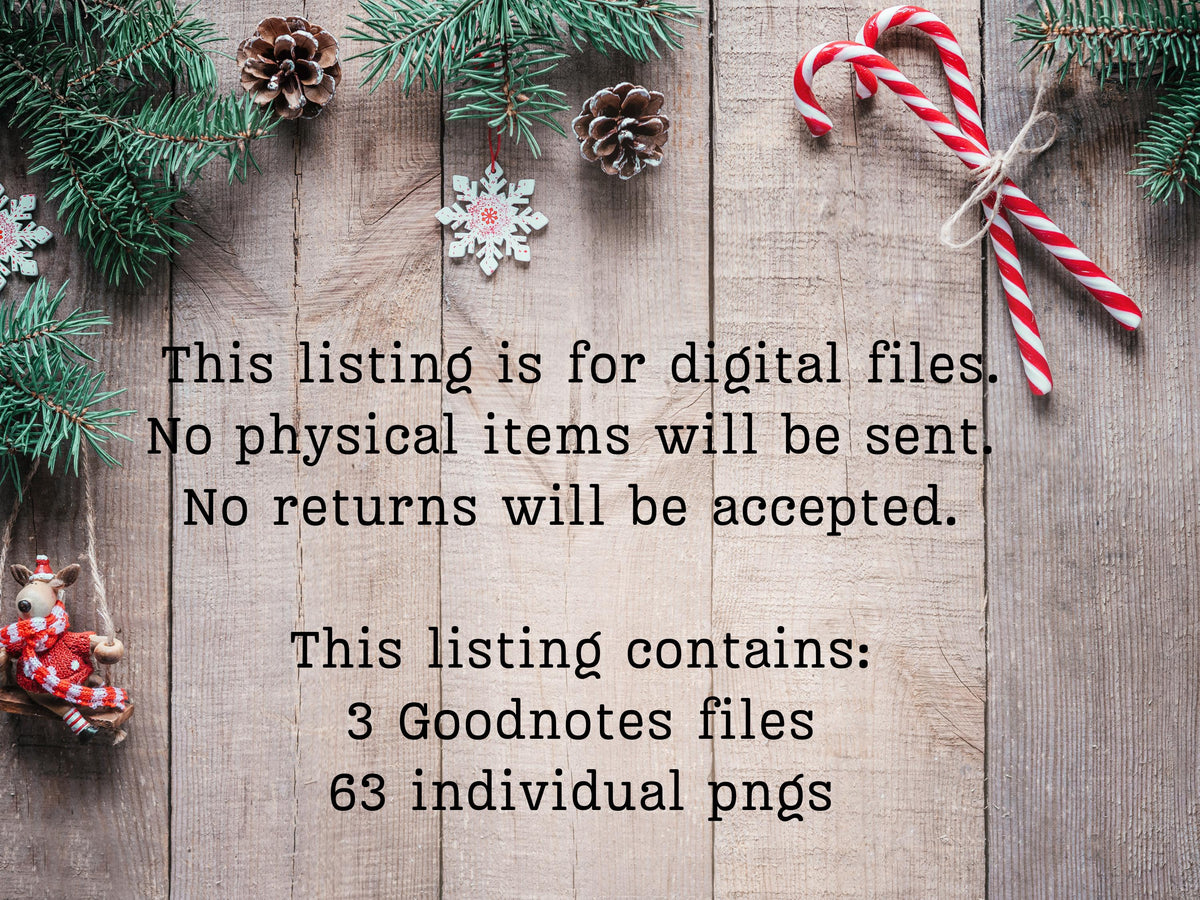 December/Christmas digital stickers