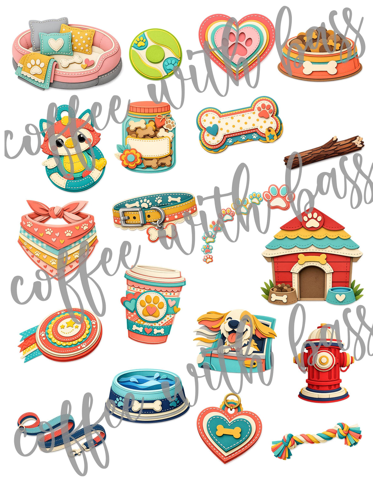 Dog Planner Stickers PNG Bundle | Printable Pet Journal Decor (Digital Download)