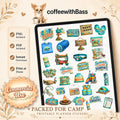 Summer Camp Planner Stickers | Packed, Checklist, Journal Elements (Digital Download)