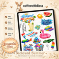 Backyard Summer Planner Stickers | Pool Day, Vacation Fun (PNG, PDF)