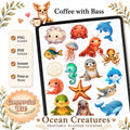 Ocean Creature Stickers | Commercial Use