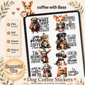Dog Coffee Christmas Stickers, Goodnotes PNG (Digital Download) | Commercial Use