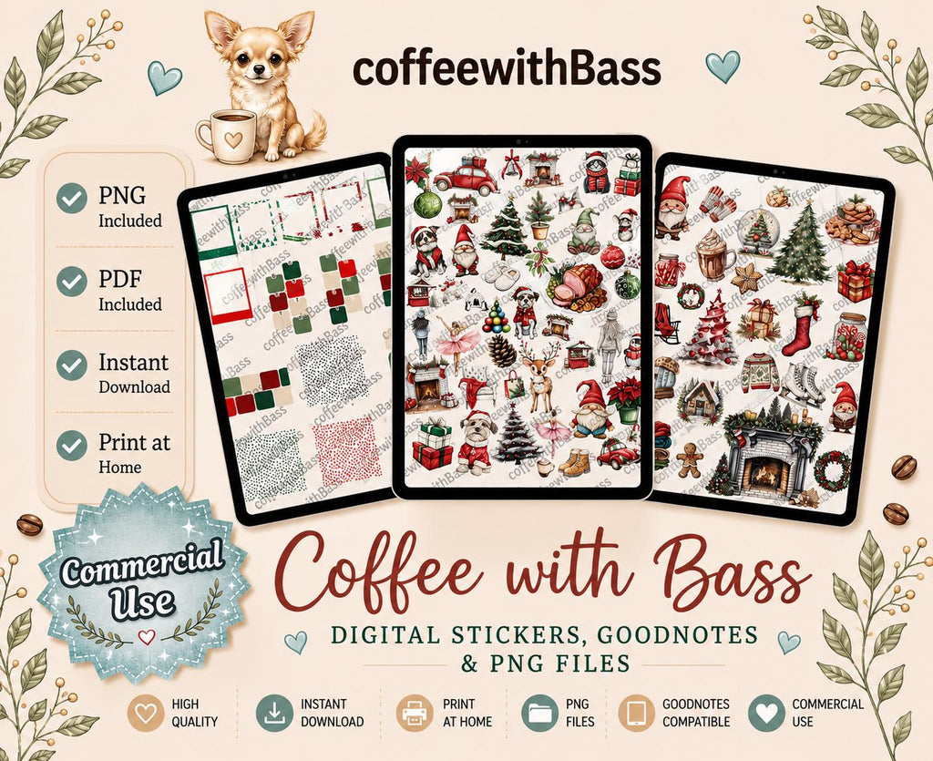 December/Christmas digital stickers