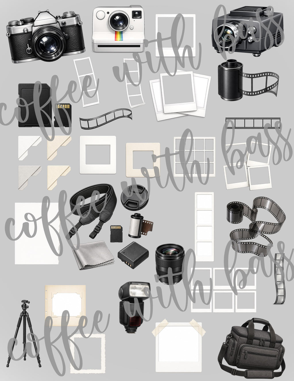 Picture Perfect Bundle | Photography Scrapbook Kit | 29 Elements 22 Papers 12 Titles | PNG JPG PDF | Commercial Use