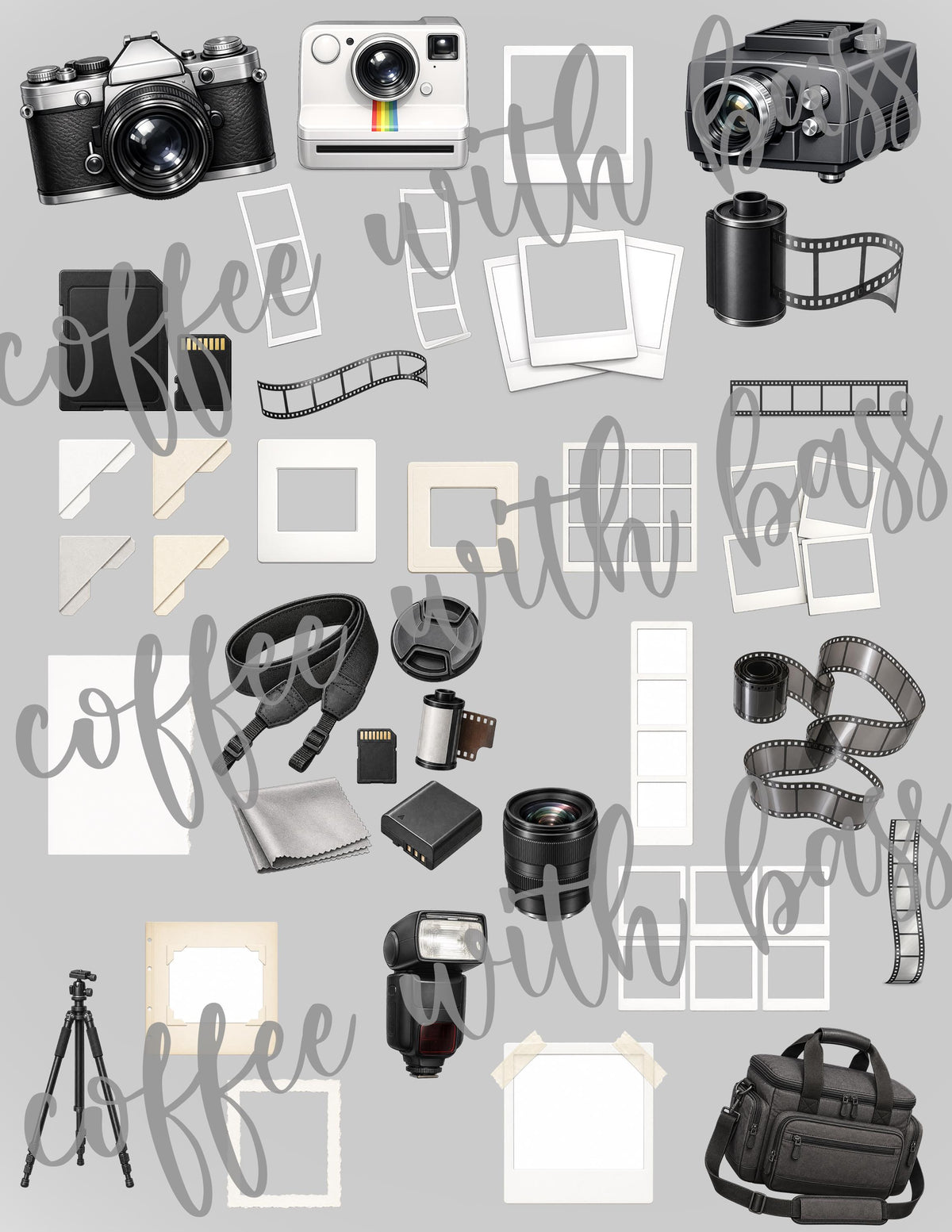 Picture Perfect Bundle | Photography Scrapbook Kit | 29 Elements 22 Papers 12 Titles | PNG JPG PDF | Commercial Use