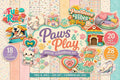 Paws & Play Digital Scrapbook Kit | Cat Stickers, Pet Titles, Digital Papers (Commercial Use)