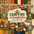 Campfire Comforts Digital Scrapbook Kit | Camping Papers, Elements, Word Art (Digital Download)