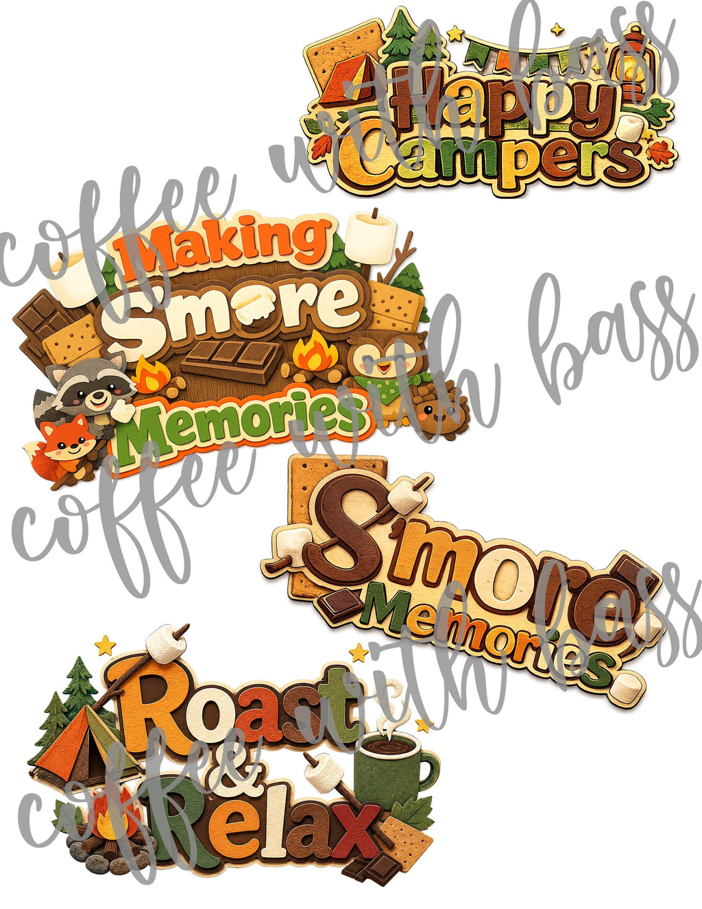 Campfire Comforts Digital Scrapbook Kit | Camping Papers, Elements, Word Art (Digital Download)