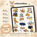Backyard Games Planner Stickers | Summer Lawn Games Clipart (PNG, PDF Download)