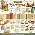 Cozy Backyard Digital Scrapbook Kit, Campfire, Summer Nights, Fireflies (Digital Download)