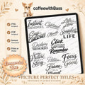 Picture Perfect Titles | Photography Word Art | Scrapbook Titles PNG PDF | Planner Stickers | Commercial Use