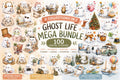 Ghost Life Mega Bundle | 100 Cute Ghost Digital Planner Stickers | PNG Sticker Bundle | GoodNotes | Printable Journal Stickers