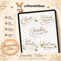 Jimothy Scrapbook Word Art Titles | Woodland Raccoon PNG | Printable Planner Stickers | Cute Scrapbook Titles | Commercial Use