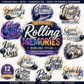 Bowling Titles PNG Bundle | Bowling Word Art | Scrapbook Titles | Planner Stickers | Watercolor Clipart | Commercial Use