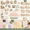 Teacher Digital Scrapbook Kit | 23 PNG Elements, 24 Papers & 11 Word Art Titles | Watercolor Teacher Clipart | Digital Download