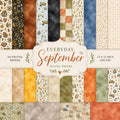 Everyday September Digital Papers | 24 Cozy Fall Autumn Backgrounds | 12x12 Watercolor Scrapbook Paper | Commercial Use PNG