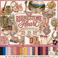 Rhinestone Heart Digital Scrapbook Kit Western Cowgirl Clipart Word Art Papers Vintage Floral Planner PNG Country Journal Ephemera Bundle