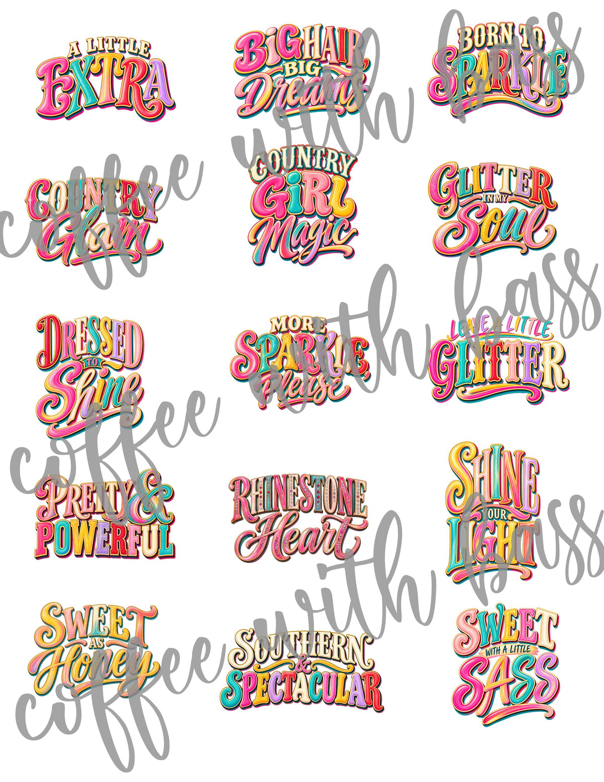Rhinestone Heart Digital Scrapbook Kit Western Cowgirl Clipart Word Art Papers Vintage Floral Planner PNG Country Journal Ephemera Bundle