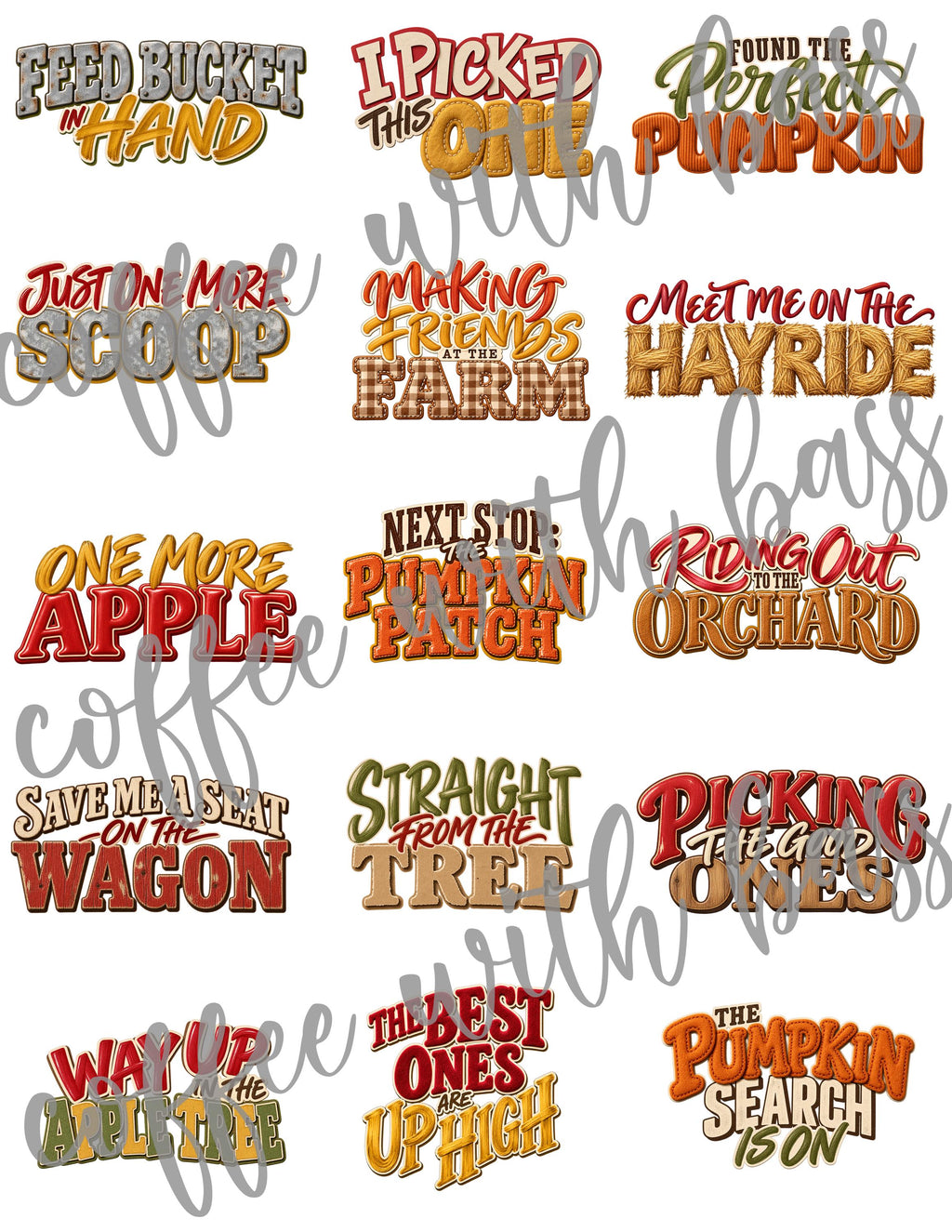 Fall on the Farm Word Art Titles preview