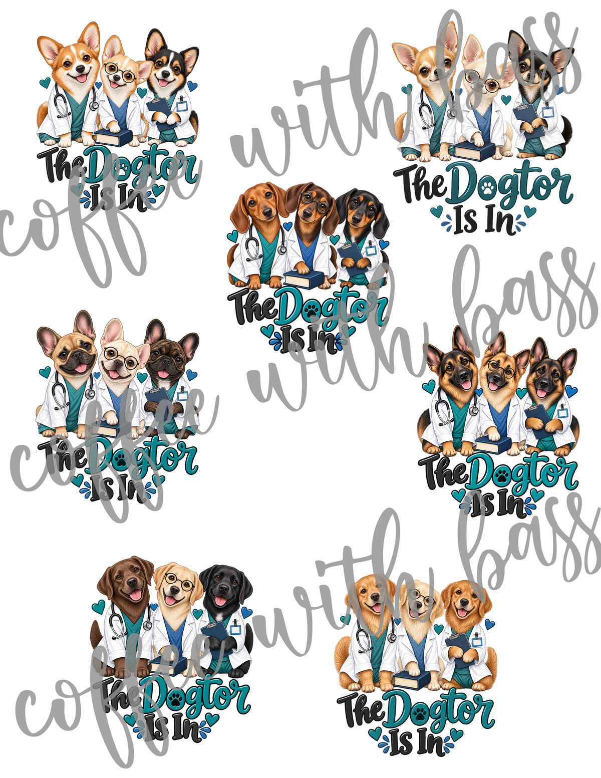 Paws on Duty – Medical & First Responder Dog PNG Bundle | 35 Designs