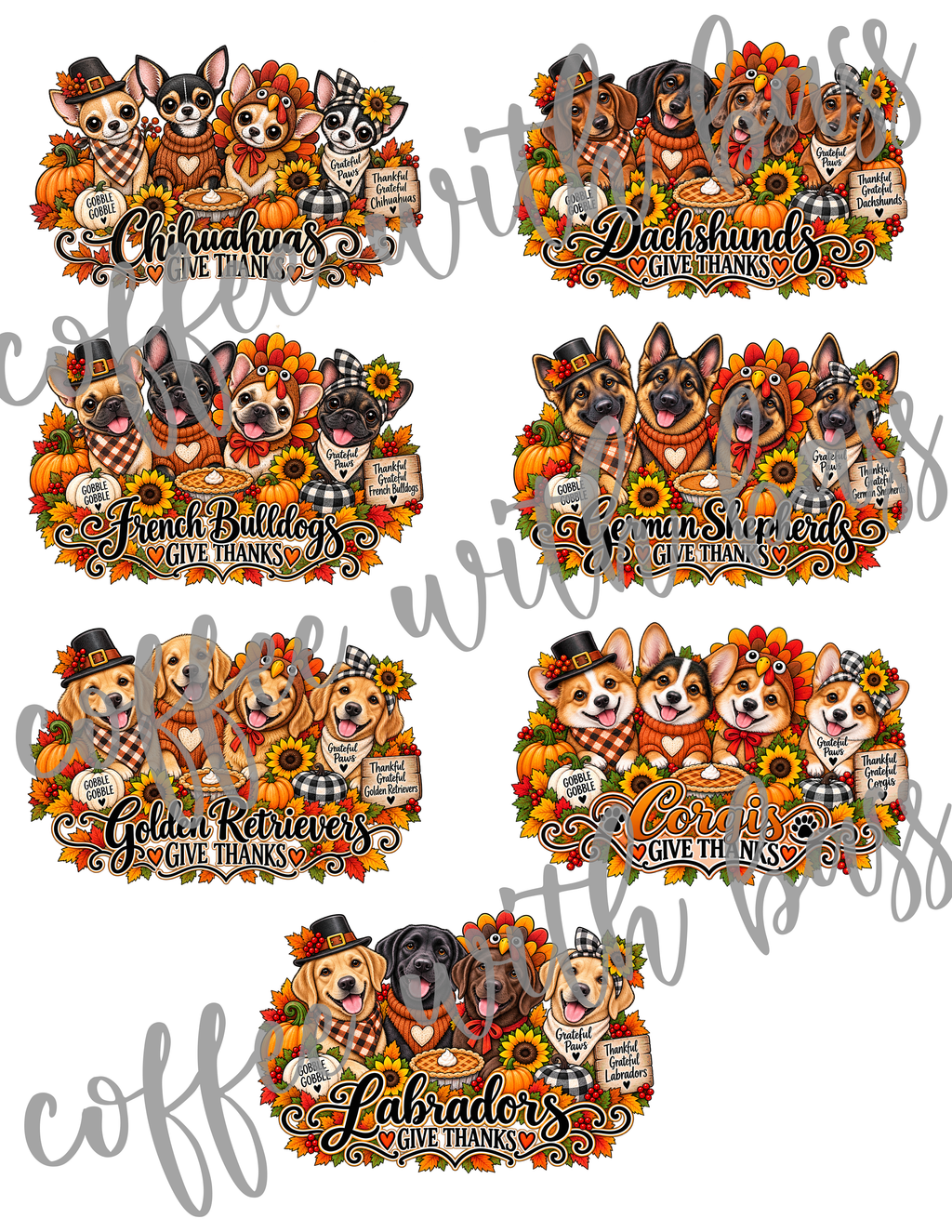Paws Through the Holidays | 28 Dog PNG Designs