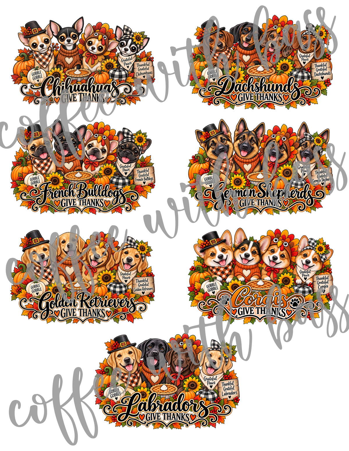 Paws Through the Holidays | 28 Dog PNG Designs