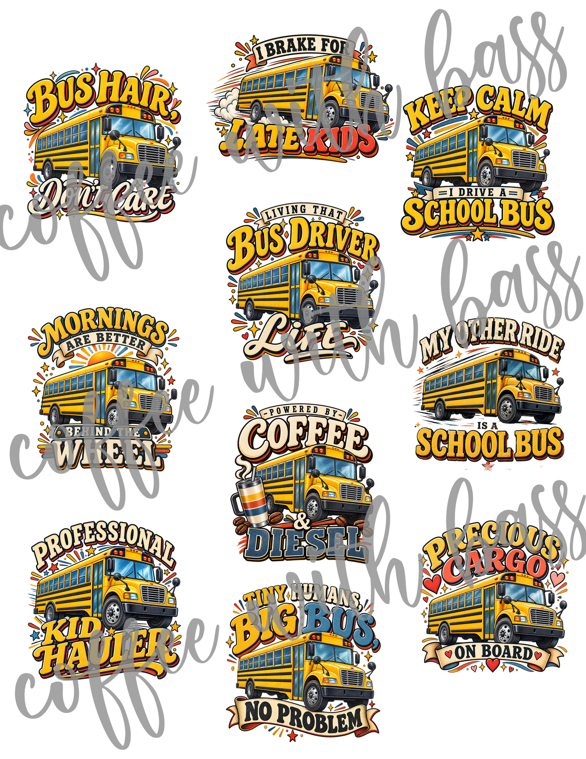Big Yellow Energy School Bus Titles & Word Art
