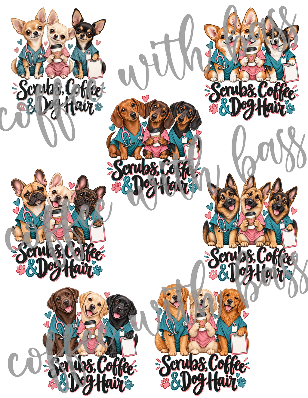 Paws on Duty – Medical & First Responder Dog PNG Bundle | 35 Designs