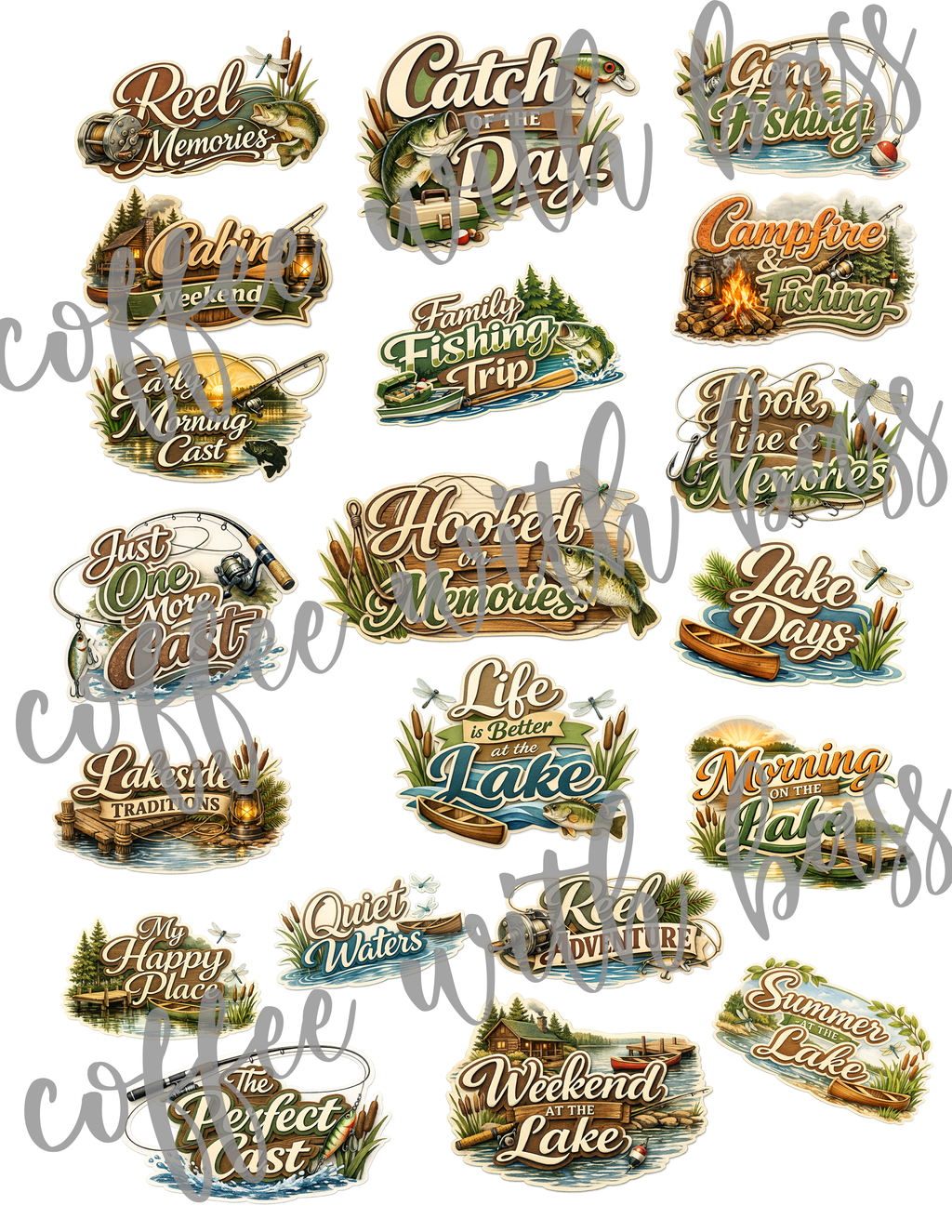 Gone Fishing Digital Scrapbook Kit