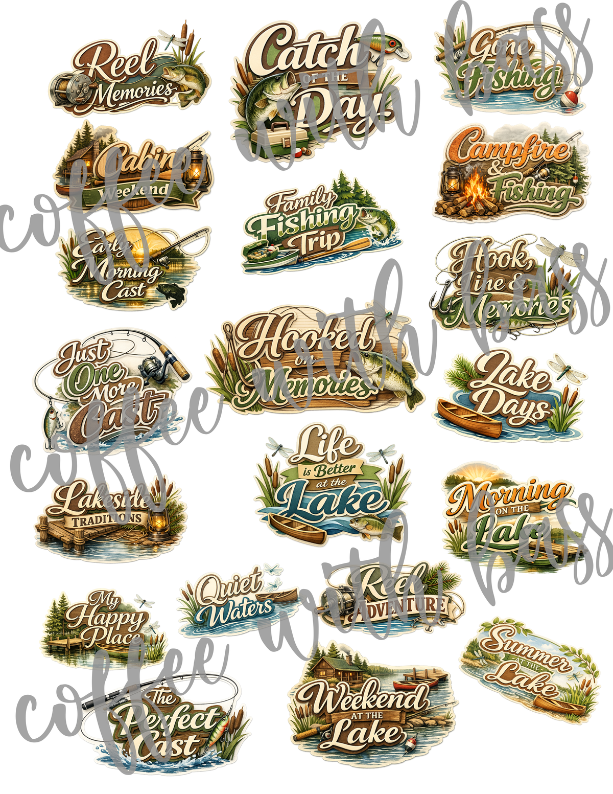 Gone Fishing Digital Scrapbook Kit