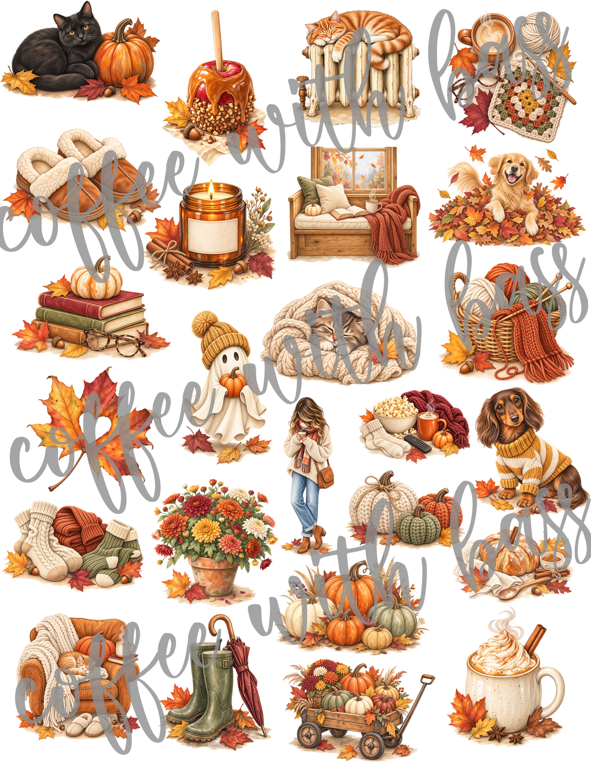 Hello October Digital Scrapbook Elements